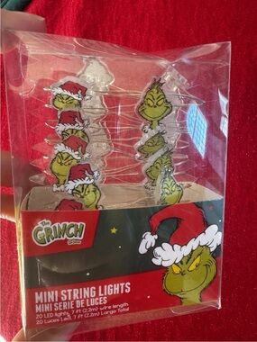 New Grinch Dr Seuss Mini String Lights 20 LED 7" Ruz 2025 Holiday Christmas